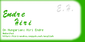 endre hiri business card